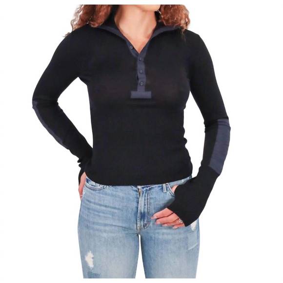 NEW ULLA JOHNSON drew pullover sweater in noir - Picture 2 of 4